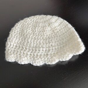 Hand crochetted toddler beanie hat. Never worn, stretchy due to knit.